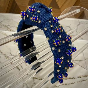 LELE SADOUGHI - Lisbon Blue Cristallo Beaded Knotted Headband